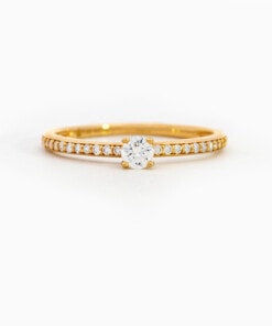 Ring in geel goud 18 kt met diamant