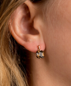 Alternative view of Oorringen in roze goud 18 kt met rookkwarts