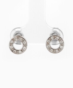Oorringen in wit goud 18 kt met diamant
