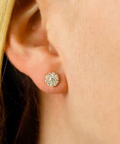 Alternative view of Oorringen in roze goud 18 kt met diamant