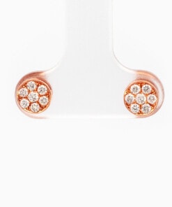 Oorringen in roze goud 18 kt met diamant