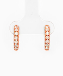 Oorringen in roze goud 18 kt met diamant