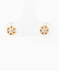 Oorringen in geel goud 18 kt met diamant