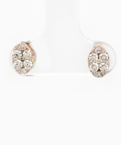 Oorringen in geel goud 18 kt met diamant