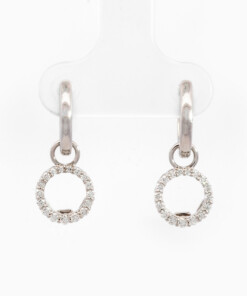 Oorringen in wit goud 18 kt met diamant