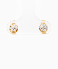 Oorringen in geel goud 18 kt met diamant