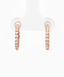 Oorringen in roze goud 18 kt met diamant