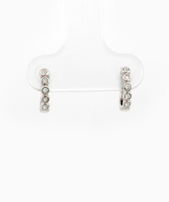 Oorringen in wit goud 18 kt met diamant