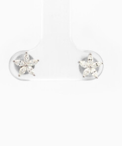 Oorringen in wit goud 18 kt met diamant