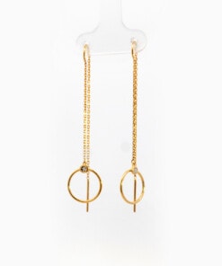 Oorringen in geel goud 18 kt met diamant
