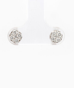 Oorringen in wit goud 18 kt met diamant