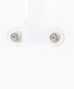 Oorringen in wit goud 18 kt met diamant