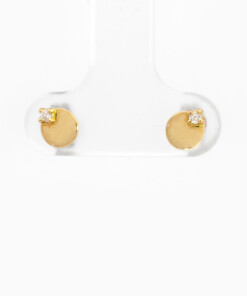 Oorringen in geel goud 18 kt met diamant