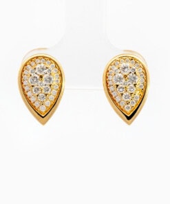 Oorringen in geel goud 18 kt met diamant