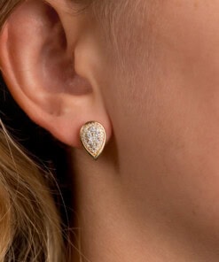 Alternative view of Oorringen in geel goud 18 kt met diamant