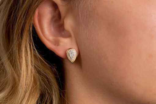 Oorringen in geel goud 18 kt met diamant - Afbeelding 2