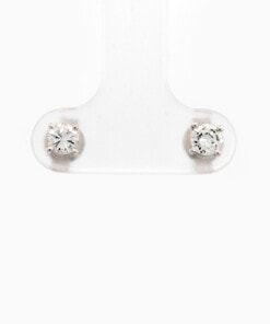 Oorringen in wit goud 18 kt met diamant