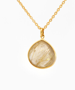 Pendentif en or jaune 18 ct avec quartz