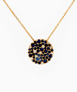Pendentif en or jaune 18 ct avec diamant et saphir