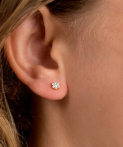 Alternative view of Oorringen in geel goud 18 kt met diamant