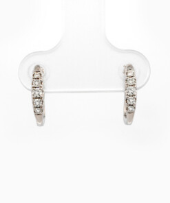 Oorringen in wit goud 18 kt met diamant