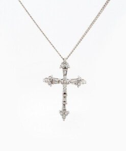 Hanger in wit goud 18 kt met diamant en parel