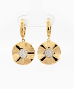 Oorringen in geel goud 18 kt met diamant