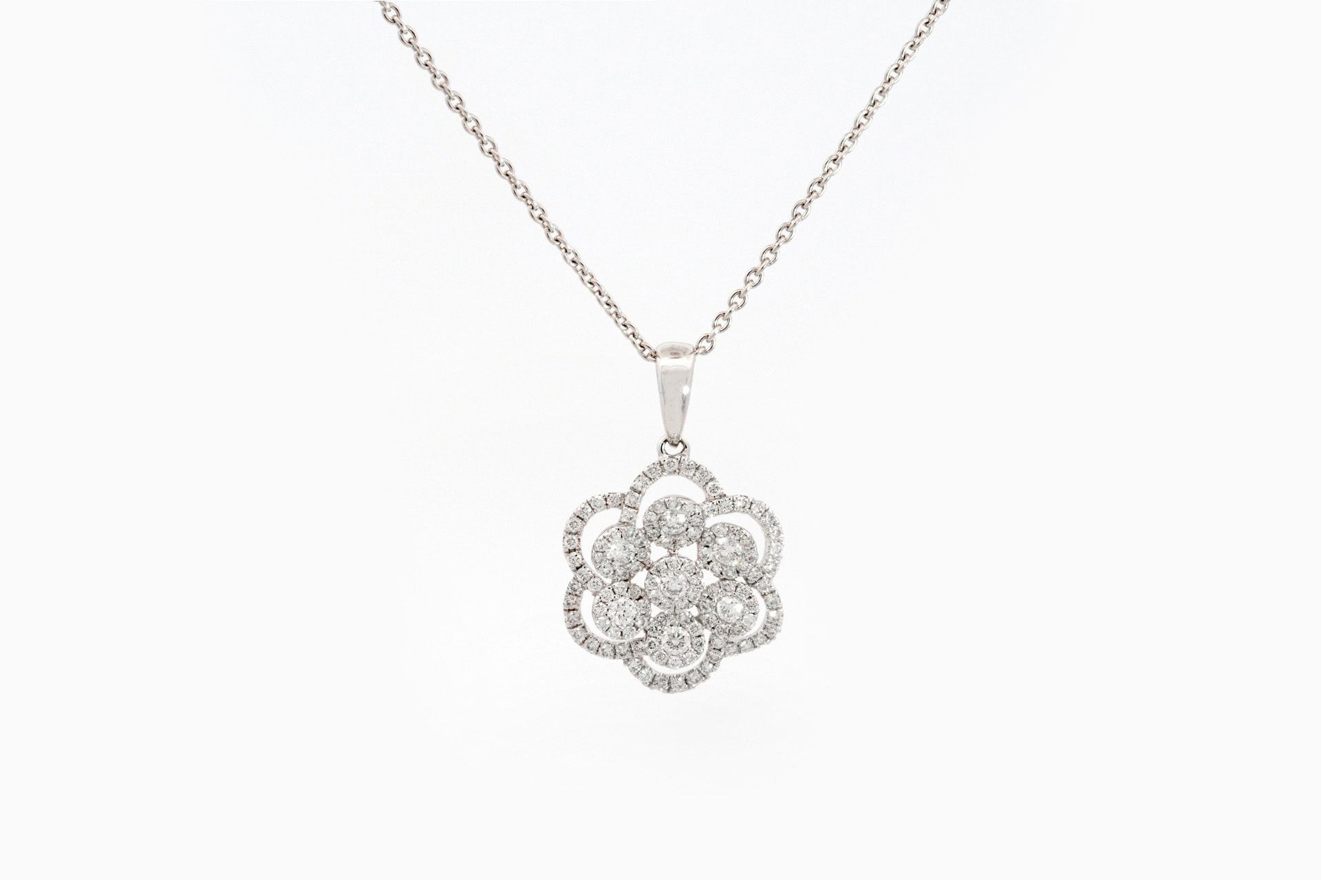 Pendentif en or blanc 18 kt avec diamant et perle – Image 2