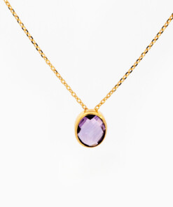 Hanger in geel goud 18 kt met amethist