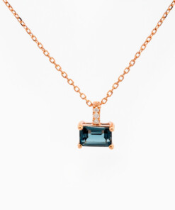 Hanger in roze goud 18 kt met diamant en topaas