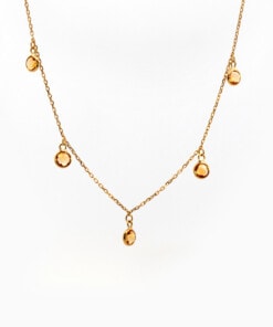 Halsketting in geel goud 18 kt met citrien