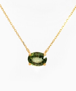 Hanger in geel goud 18 kt met saffier
