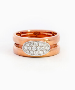 Ring in roze goud 18 kt met diamant