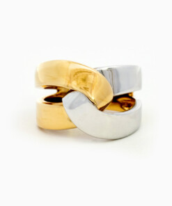 Ring in geel en wit goud 18 kt