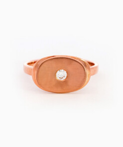 Ring in roze goud 18 kt met diamant