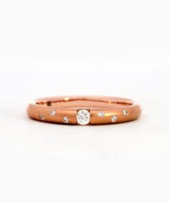 Ring in roze goud 18 kt met diamant