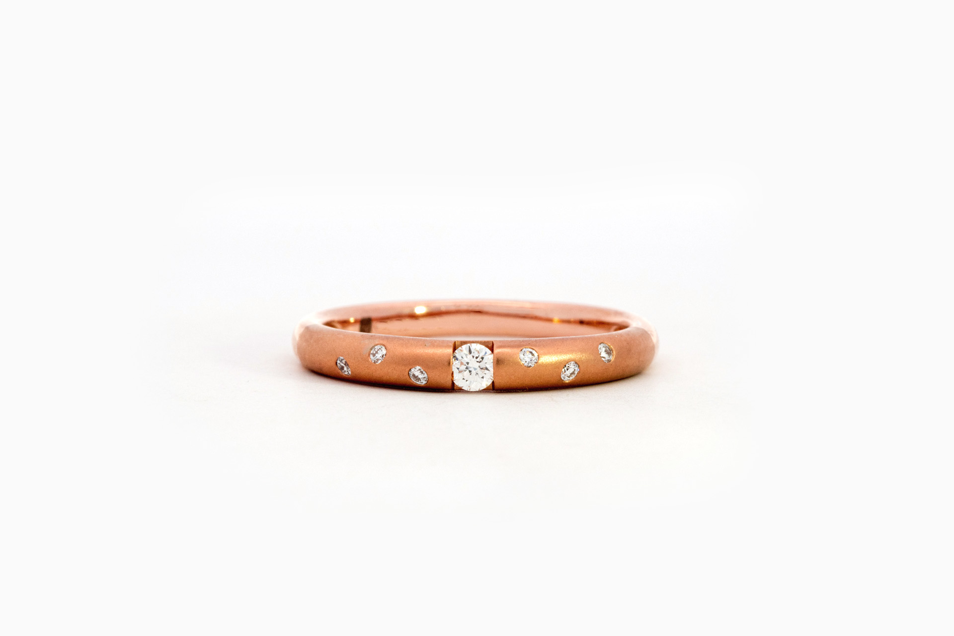 Ring in roze goud 18 kt met diamant - Afbeelding 2