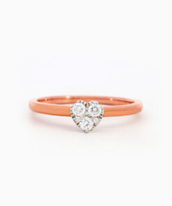 Ring in roze goud 18 kt met diamant