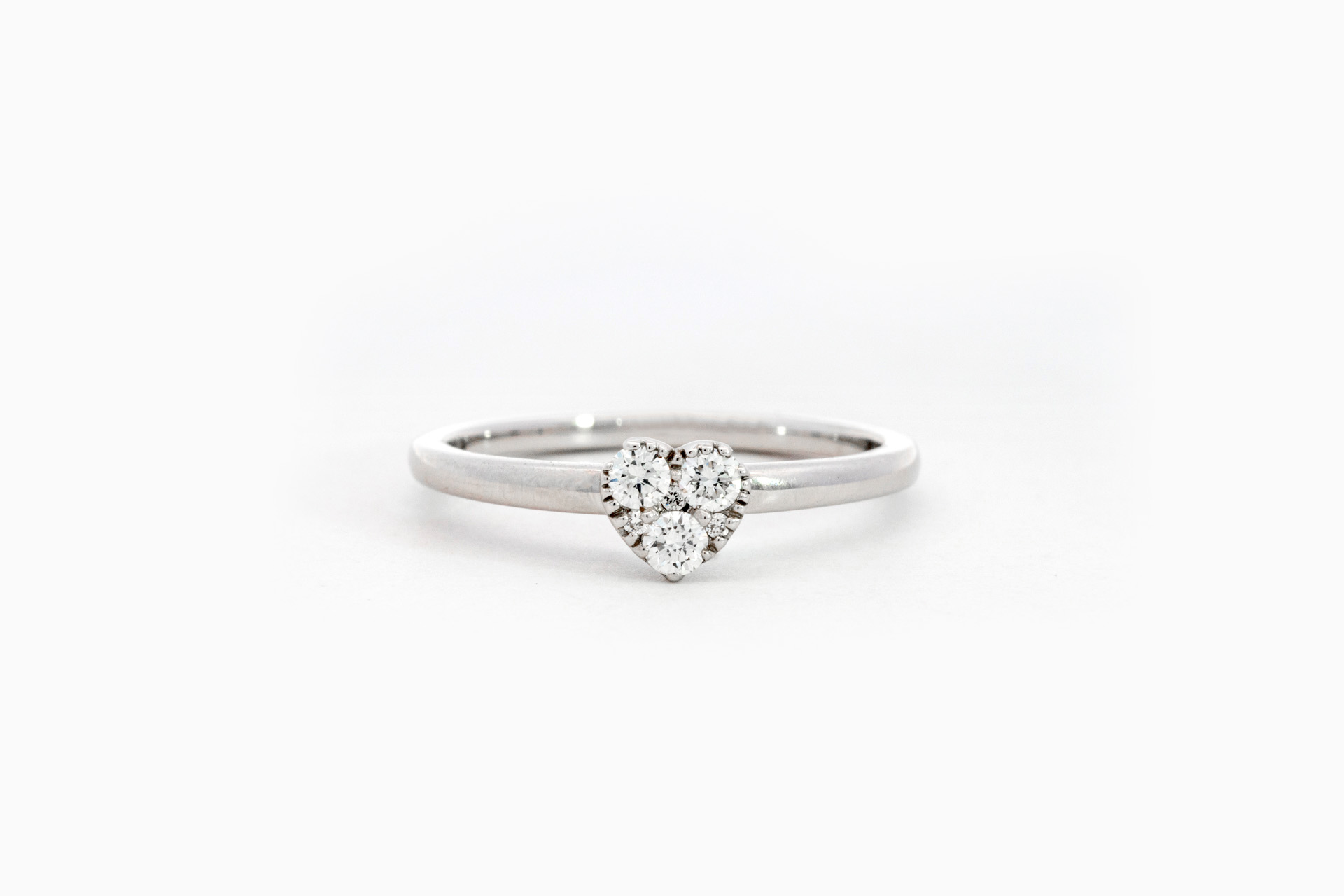 Ring in wit goud 18 kt met diamant - Afbeelding 2